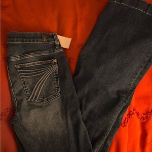 7 For All Mankind Women's Dark Blue Boot Cut Jeans